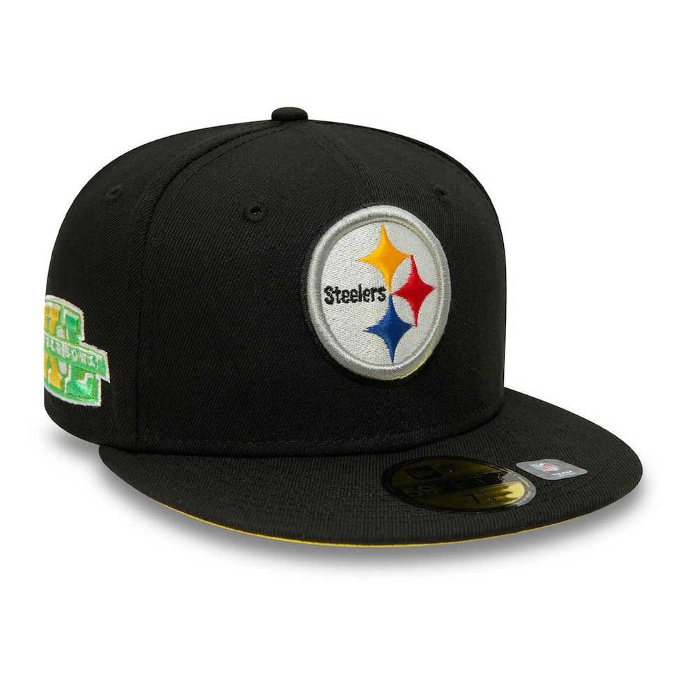Pittsburgh Steelers New Era Super Bowl XL Citrus Pop 59FIFTY Fitted Hat Black - NFL