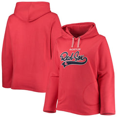 Boston Red Sox Soft as a Grape Women's Plus Size Side Split Pullover Hoodie Lifestyle