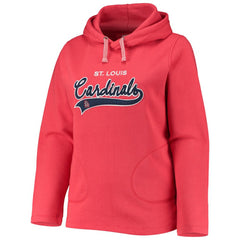 St. Louis Cardinals Soft as a Grape Women's Plus Size Side Split Pullover Hoodie Lifestyle