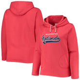 Washington Nationals Soft as a Grape Women's Plus Size Side Split Pullover Hoodie Sale