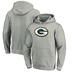 Green Bay Packers Primary Logo Fitted Pullover Hoodie Heather Gray - NFL