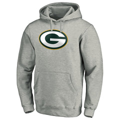 Green Bay Packers Primary Logo Fitted Pullover Hoodie Heather Gray - NFL