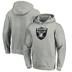 Las Vegas Raiders Primary Logo Fitted Pullover Hoodie Heather Gray - NFL