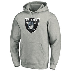 Las Vegas Raiders Primary Logo Fitted Pullover Hoodie Heather Gray - NFL