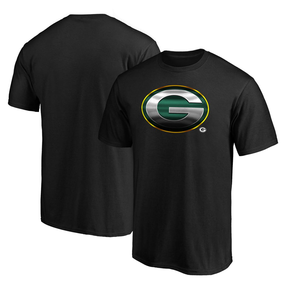 Green Bay Packers Midnight Mascot Team Logo T-Shirt Black - NFL
