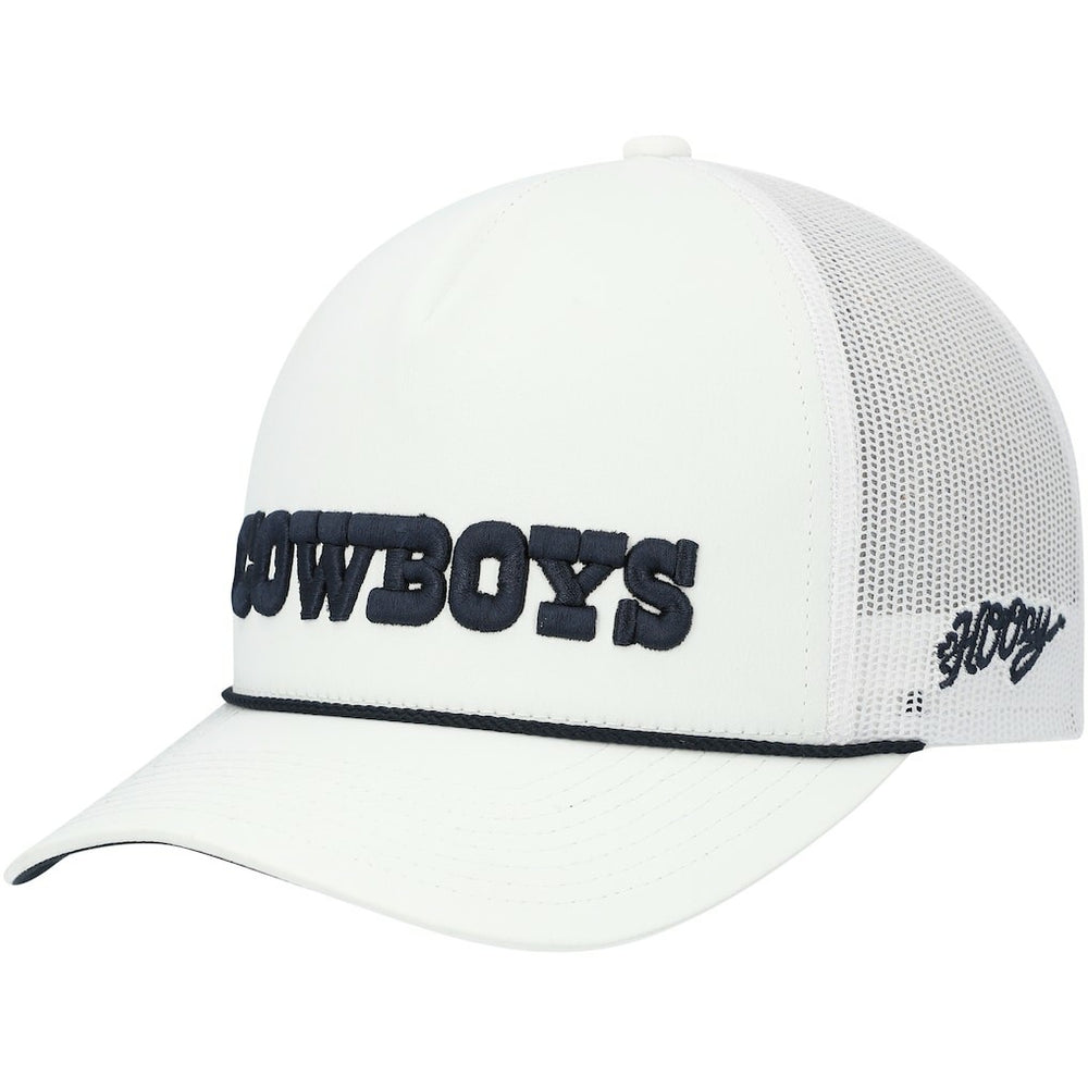 Dallas Cowboys HOOey Wordmark Rope Trucker Snapback Hat White - NFL