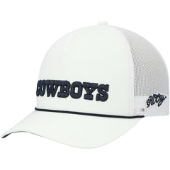 Dallas Cowboys HOOey Wordmark Rope Trucker Snapback Hat White - NFL