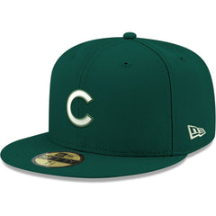 Chicago Cubs New Era White Logo 59FIFTY Fitted Hat Lifestyle