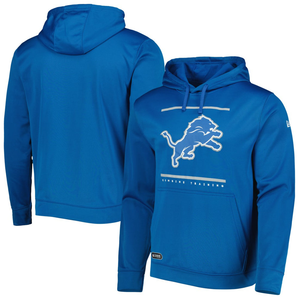 Detroit Lions New Era Combine Authentic Split Defense Pullover Hoodie Blue - NFL