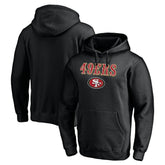 San Francisco 49ers Logo Team Lockup Fitted Pullover Hoodie Black - NFL