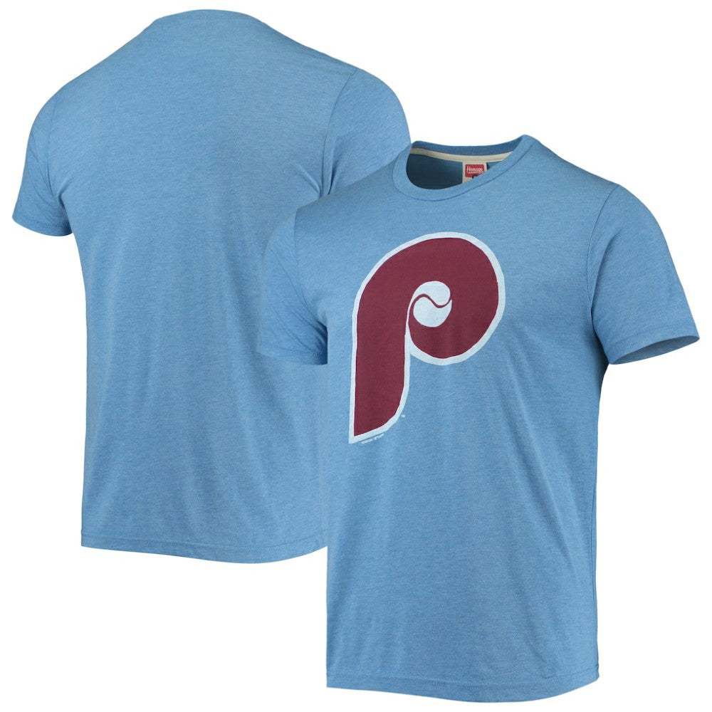 Philadelphia Phillies Homage Hand-Drawn Logo Tri-Blend T-Shirt On Sale