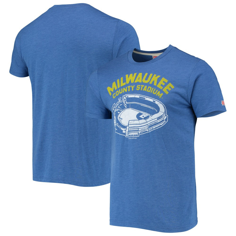 Milwaukee Brewers Homage Milwaukee County Stadium Tri-Blend T-Shirt discount