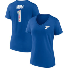 St. Louis Blues - Fanatics Women's Team Mother's Day V-Neck T-Shirt Blue