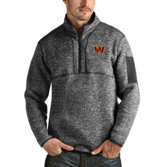Washington Commanders Antigua Fortune Quarter-Zip Pullover Jacket Heathered Charcoal - NFL