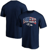 Baltimore Ravens Banner Wave Logo T-Shirt Navy - NFL