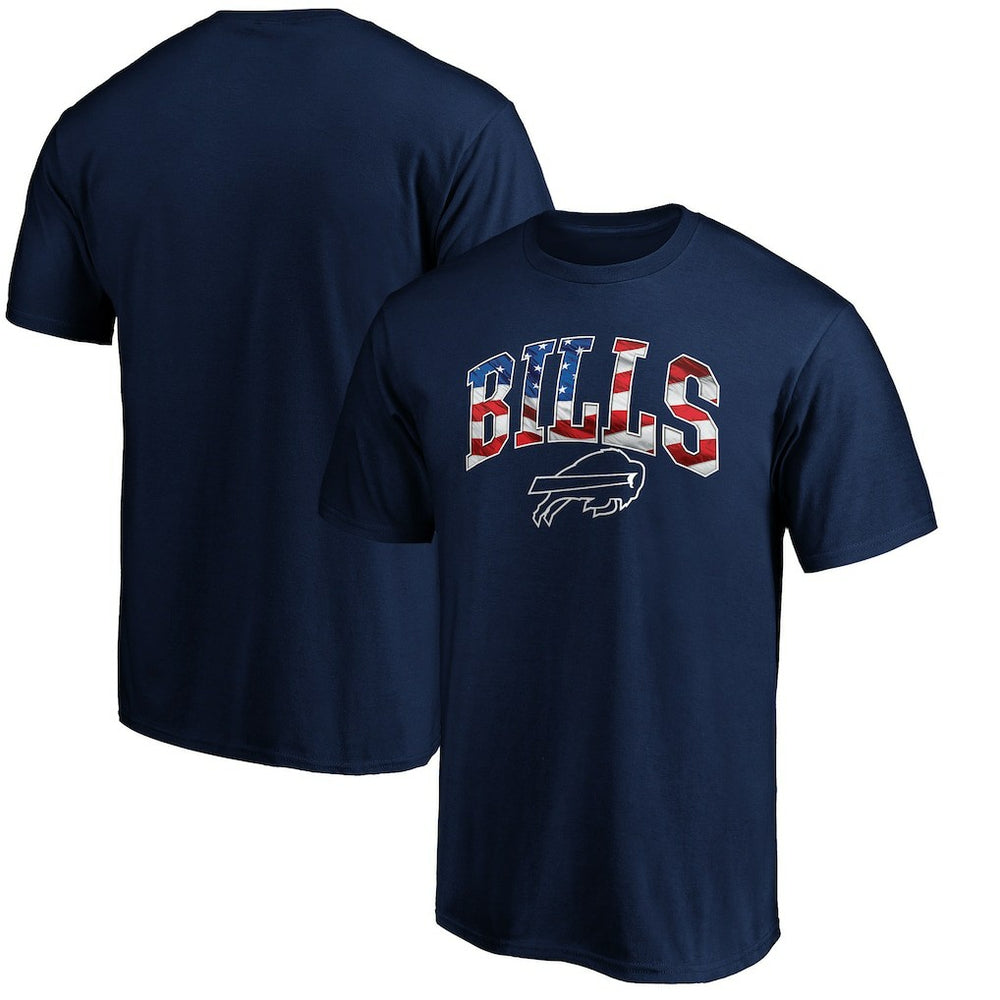 Buffalo Bills Banner Wave Logo T-Shirt Navy - NFL