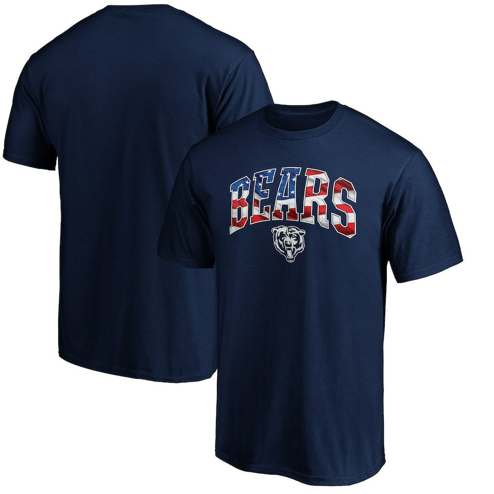 Chicago Bears Banner Wave Logo T-Shirt Navy - NFL