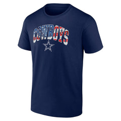 Dallas Cowboys Banner Wave Logo T-Shirt Navy - NFL