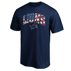 Detroit Lions Banner Wave Logo T-Shirt Navy - NFL