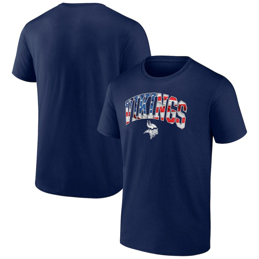 Minnesota Vikings Banner Wave Logo T-Shirt Navy - NFL