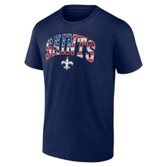 New Orleans Saints Banner Wave Logo T-Shirt Navy - NFL