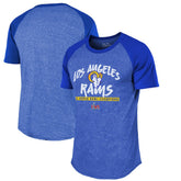 Los Angeles Rams Majestic Threads 2-Time Super Bowl Champions Tri-Blend Raglan T-Shirt Royal - NFL