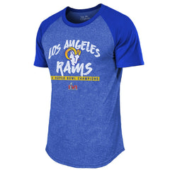 Los Angeles Rams Majestic Threads 2-Time Super Bowl Champions Tri-Blend Raglan T-Shirt Royal - NFL