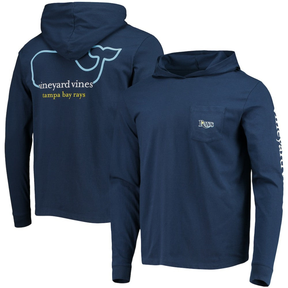 Tampa Bay Rays Vineyard Vines Long Sleeve Hoodie T-Shirt On Sale