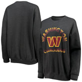 Washington Commanders WEAR by Erin Andrews Women's Oversized Fleece Pullover Sweatshirt Heathered Charcoal - NFL