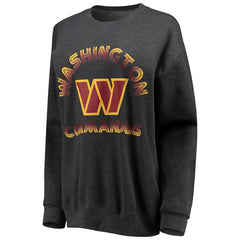 Washington Commanders WEAR by Erin Andrews Women's Oversized Fleece Pullover Sweatshirt Heathered Charcoal - NFL