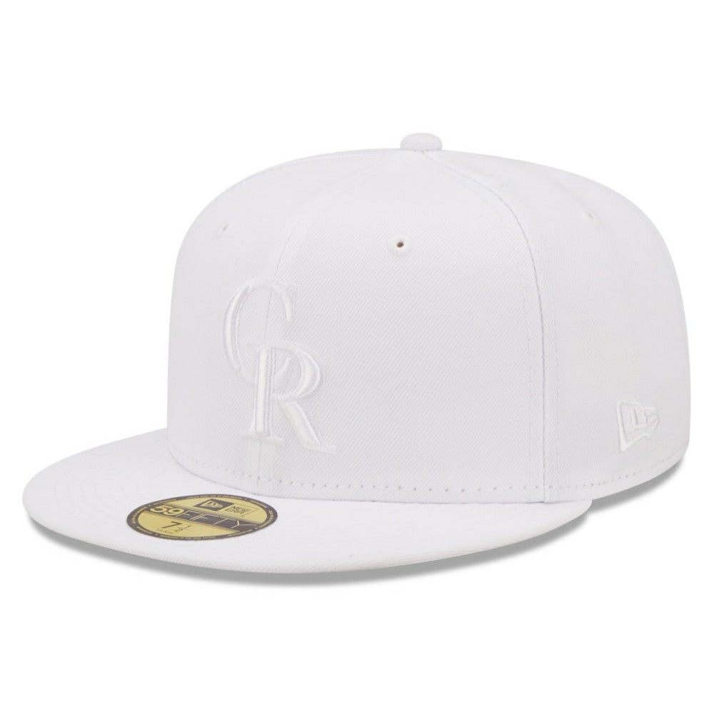 Colorado Rockies New Era White on White 59FIFTY Fitted Hat On Sale