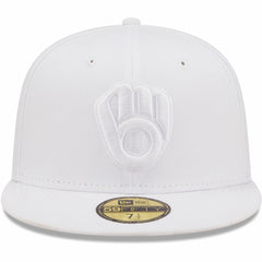 Milwaukee Brewers New Era White on White 59FIFTY Fitted Hat Sale