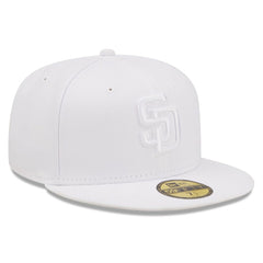 San Diego Padres New Era White on White 59FIFTY Fitted Hat discount