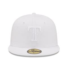 Texas Rangers New Era White on White 59FIFTY Fitted Hat Lifestyle