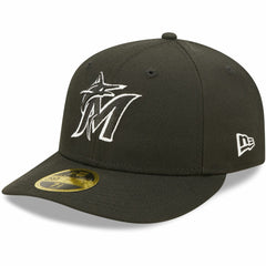 Miami Marlins New Era Black & White Low Profile 59FIFTY Fitted Hat Sale