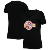 Washington Commanders New Era Women's V-Neck T-Shirt Black - NFL