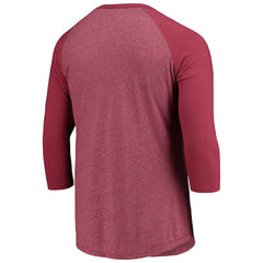 Washington Commanders Majestic Threads Wordmark 3/4-Sleeve Raglan Tri-Blend T-Shirt Burgundy - NFL