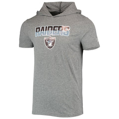 Las Vegas Raiders New Era Team Brushed Hoodie T-Shirt Heathered Gray - NFL