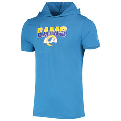 Los Angeles Rams New Era Team Brushed Hoodie T-Shirt Heathered Blue - NFL