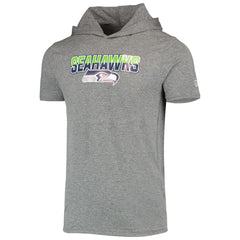 Seattle Seahawks New Era Team Brushed Hoodie T-Shirt Heathered Gray - NFL