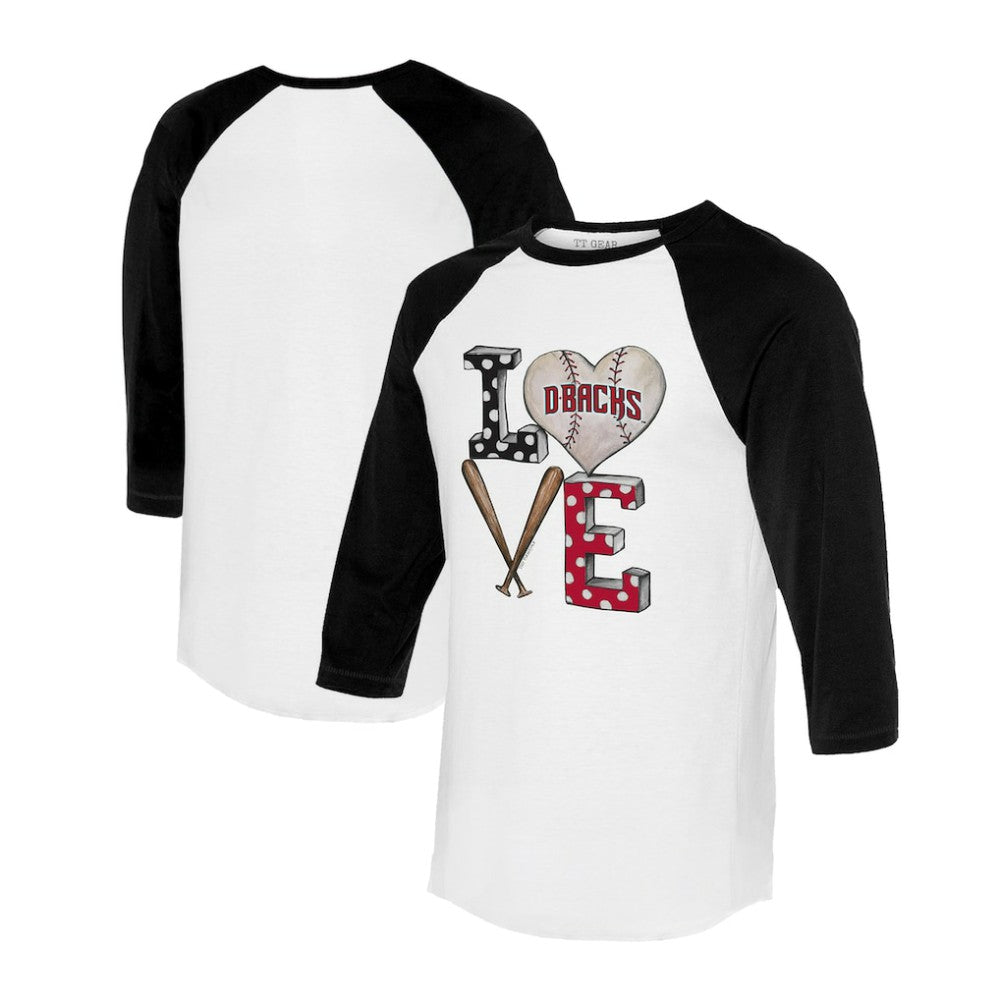 Arizona Diamondbacks Tiny Turnip Women's Baseball Love Raglan 3/4-Sleeve T-Shirt Online