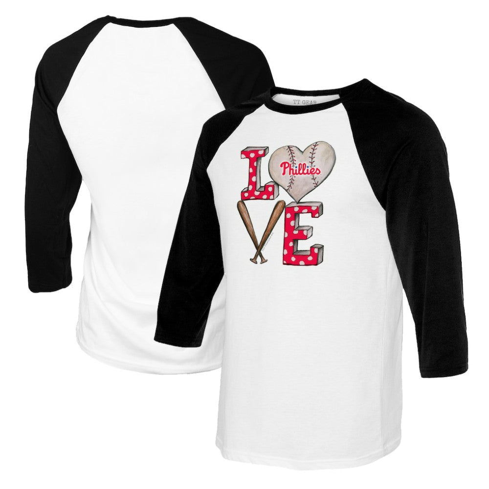 Philadelphia Phillies Tiny Turnip Women's Baseball Love Raglan 3/4-Sleeve T-Shirt for sale
