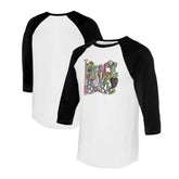 Arizona Diamondbacks Tiny Turnip Women's Peace Love Baseball 3/4-Sleeve Raglan T-Shirt Lifestyle