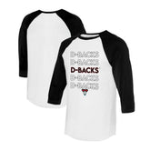 Arizona Diamondbacks Tiny Turnip Women's Stacked 3/4-Sleeve Raglan T-Shirt Lifestyle