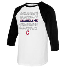 Cleveland Guardians Tiny Turnip Women's Stacked 3/4-Sleeve Raglan T-Shirt On Sale
