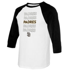 San Diego Padres Tiny Turnip Women's Stacked 3/4-Sleeve Raglan T-Shirt On Sale