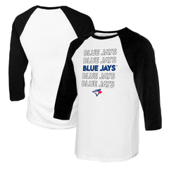 Toronto Blue Jays Tiny Turnip Youth Stacked Raglan 3/4 Sleeve T-Shirt Lifestyle