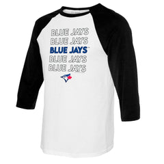 Toronto Blue Jays Tiny Turnip Youth Stacked Raglan 3/4 Sleeve T-Shirt Lifestyle