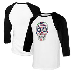 Cleveland Guardians Tiny Turnip Women's Sugar Skull 3/4-Sleeve Raglan T-Shirt Near Me