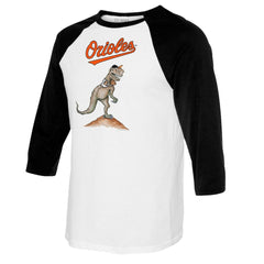 Baltimore Orioles Tiny Turnip Youth TT Rex Raglan 3/4 Sleeve T-Shirt Clearance